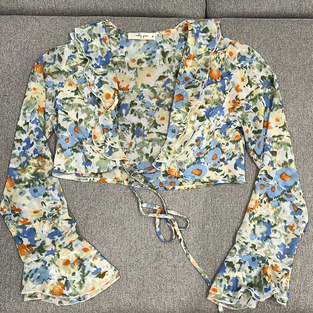 Molly Green Cropped Blouse
